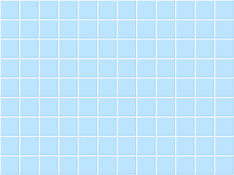 Fototapete - Blue tiles bathroom. Classic ceramic seamless pattern. Square swimming pool mosaic. Wall or floor texture with soft shadow. Simple kitchen or toilet backdrop. Vector illustration