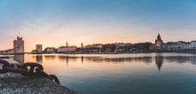 Panoramic View Of The Famous Old Harbor Of La Rochelle At Sunset