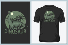 Original Design Green Dinosaur. Print For T-shirts, Textiles, Wrapping Paper, Web.