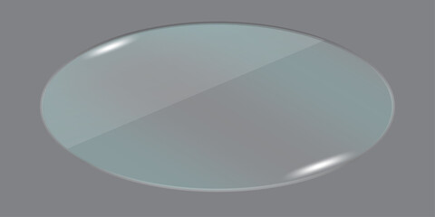 Poster - Glass plates icon. Oval shape. Transparent sign. Overlay effect. Simple flat art. Vector illustration. Stock image. 