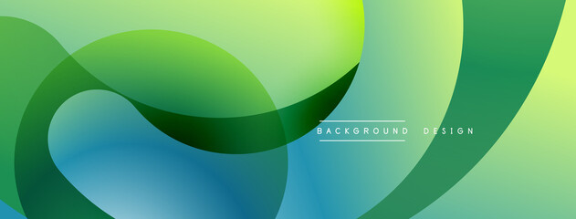 Poster - Abstract overlapping lines and circles geometric background with gradient colors