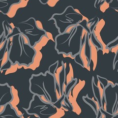 Poster - Floral Brush strokes Seamless Pattern Background