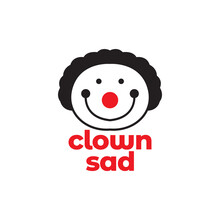 Clown Sad Feeling And Smile Face Logo Design Vector Graphic Symbol Icon Sign Illustration Creative Idea
