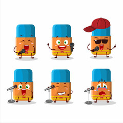 Sticker - A Cute Cartoon design concept of orange eraser singing a famous song