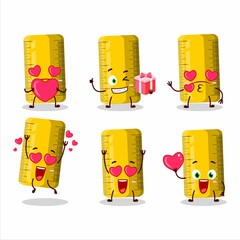 Poster - Yellow ruler cartoon character with love cute emoticon