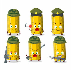 Poster - A charming soldier yellow ruler cartoon picture bring a gun machine