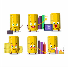 Poster - yellow ruler character designs as a trader investment mascot