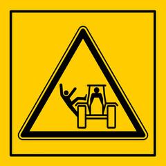 mssn110 MachineSafetySignNew mssn - Maschine / Warnzeichen: Maschinenkennzeichnung einzeln - Traktor - Das Befördern von Personen ausserhalb der Fahrerkabine ist verboten . man falling down . g11077