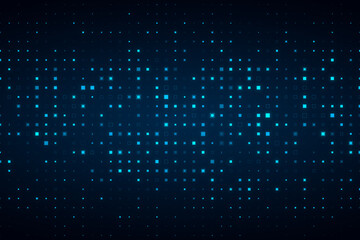 Aufkleber - Creative glowing binary code and pixel background. Design and technology concept. 3D Rendering.