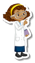 Sticker - Scientist girl cartoon character sticker