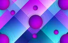 Abstract Background With Light Blue And Purple Circle Stripes Illustration. Blue And Pink Liquid Gradient Effect, Modern Abstract Layout Illustration With Circle Shapes, Completely New Background Them