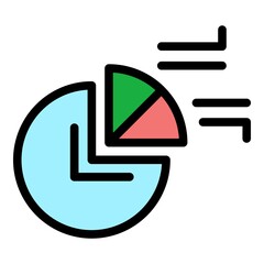 Poster - Bank diagram icon. Outline bank diagram vector icon color flat isolated