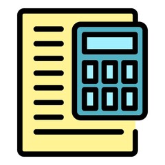 Wall Mural - Manual calculator icon. Outline manual calculator vector icon color flat isolated