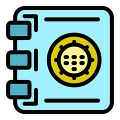 Poster - bank safe box icon. outline bank safe box vector icon color flat isolated