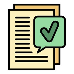 Poster - Excellent report icon. Outline excellent report vector icon color flat isolated
