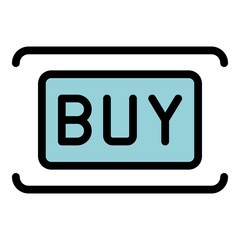 Poster - Online shop icon. Outline online shop vector icon color flat isolated