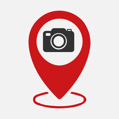 camera gps icon flat vector