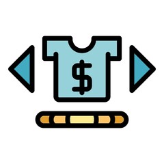 Poster - Webshop icon. Outline webshop vector icon color flat isolated