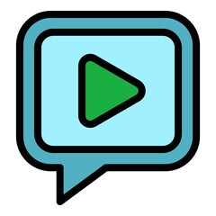 Poster - Play online icon. Outline play online vector icon color flat isolated
