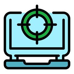 Poster - Marketing target icon. Outline marketing target vector icon color flat isolated