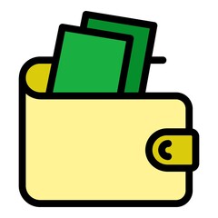 Poster - Pocket wallet icon. Outline pocket wallet vector icon color flat isolated