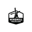 Windmill Logo Design Concept Vector Isolated in White Background