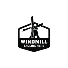 Wall Mural - Windmill Logo Design Concept Vector Isolated in White Background