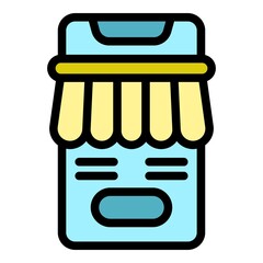 Poster - Ads marketing icon. Outline ads marketing vector icon color flat isolated