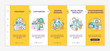 © IMG visuals icons - Digital marketing professions yellow onboarding template. Content making. Responsive mobile website with linear concept icons. Web page walkthrough 5 step screens. Lato-Bold, Regular fonts used