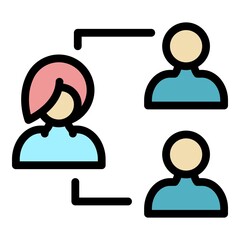 Poster - Online class icon. Outline online class vector icon color flat isolated