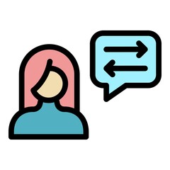 Poster - webinar speaker icon. outline webinar speaker vector icon color flat isolated