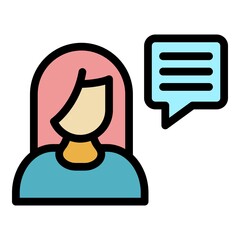 Poster - Online speaker icon. Outline online speaker vector icon color flat isolated
