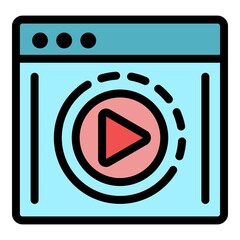 Poster - Live training icon. Outline live training vector icon color flat isolated