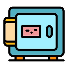 Poster - safebox icon. outline safebox vector icon color flat isolated
