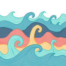 Abstract Sea Background. Seamless Pattern For Your Design