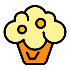 Poster - Sport nutrition broccoli icon. Outline sport nutrition broccoli vector icon color flat isolated