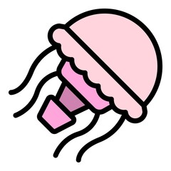 Poster - Dweller jellyfish icon. Outline dweller jellyfish vector icon color flat isolated