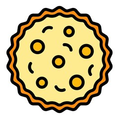 Wall Mural - Pastry apple pie icon. Outline pastry apple pie vector icon color flat isolated
