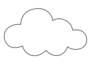 Wall Mural - Cloud, natural phenomenon - vector linear illustration for coloring pages, logo or pictogram. Outline. Cloud weather phenomenon sign or icon