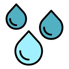 Poster - Healthy water drops icon. Outline healthy water drops vector icon color flat isolated
