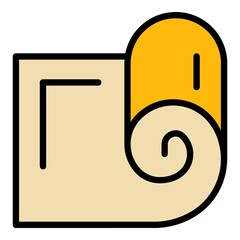 Poster - yoga mattress icon. outline yoga mattress vector icon color flat isolated