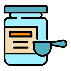 Poster - protein sport jar icon. outline protein sport jar vector icon color flat isolated