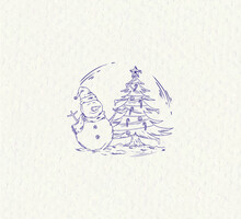Beautiful Drawing Of A Cheerful Snowman