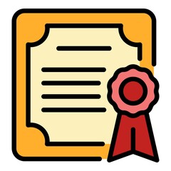 Poster - mentor diploma icon. outline mentor diploma vector icon color flat isolated