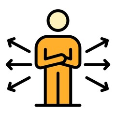 Poster - Mentor icon. Outline mentor vector icon color flat isolated