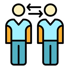 Poster - Business mentor icon. Outline business mentor vector icon color flat isolated