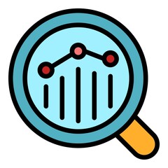 Poster - Development graph mentor icon. Outline development graph mentor vector icon color flat isolated