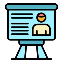 Poster - Mentor banner icon. Outline mentor banner vector icon color flat isolated