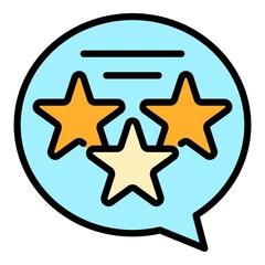 Poster - Mentor star chat icon. Outline mentor star chat vector icon color flat isolated