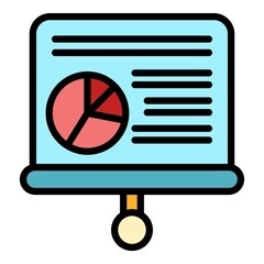 Poster - Office wall banner icon. Outline office wall banner vector icon color flat isolated